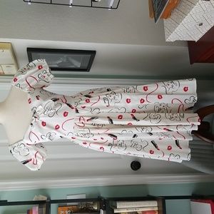 Micheline Pitt | Rare Lipstick Print Swing Dress